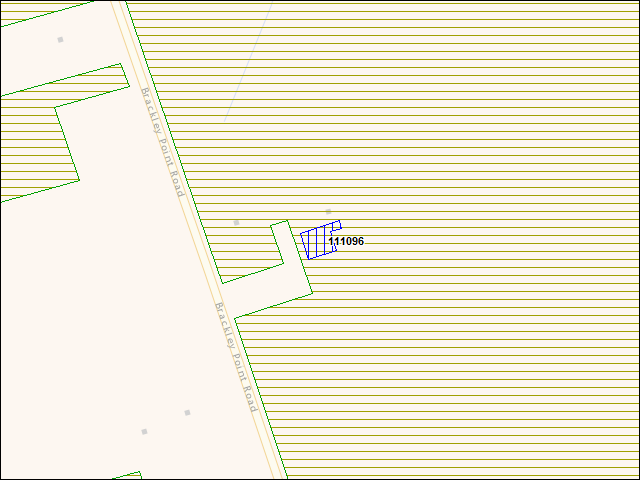 Une carte de la zone qui entoure immédiatement le bâtiment numéro 111096