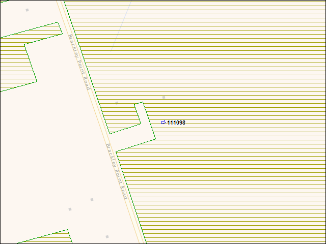 A map of the area immediately surrounding building number 111098