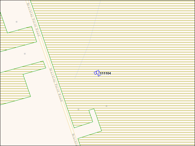 Une carte de la zone qui entoure immédiatement le bâtiment numéro 111104