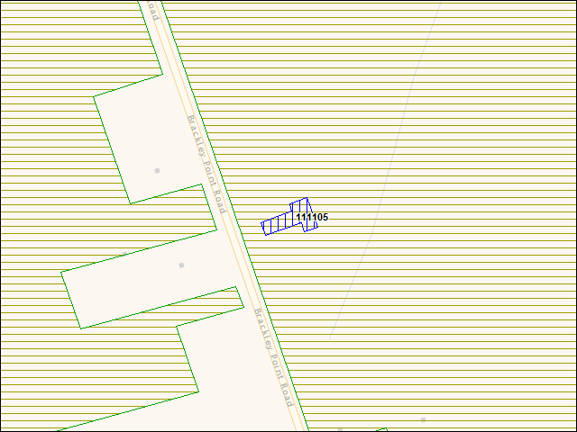 A map of the area immediately surrounding building number 111105