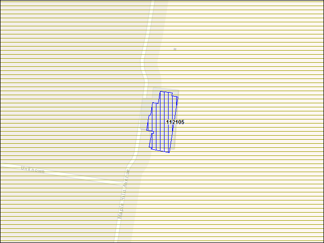 A map of the area immediately surrounding building number 112105