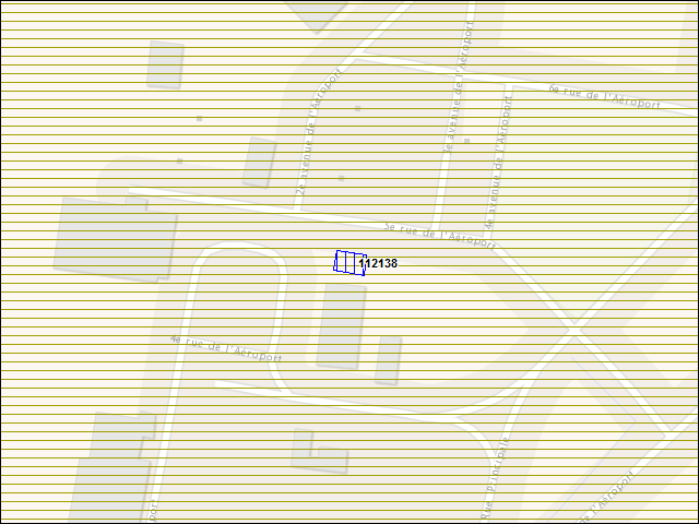 Une carte de la zone qui entoure immédiatement le bâtiment numéro 112138