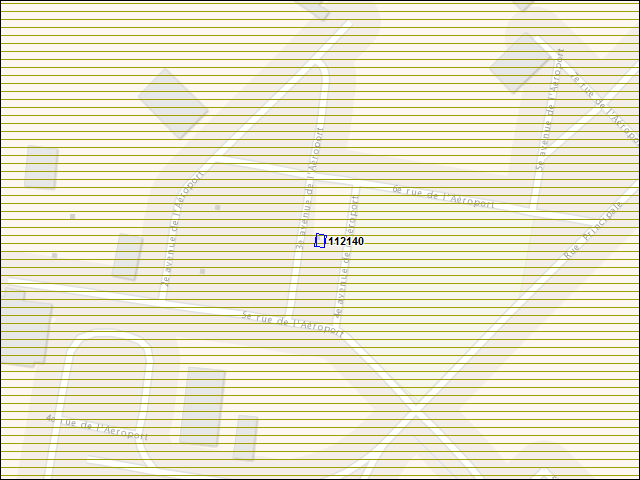 Une carte de la zone qui entoure immédiatement le bâtiment numéro 112140
