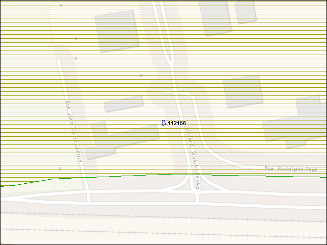A map of the area immediately surrounding building number 112156