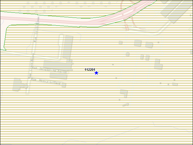 A map of the area immediately surrounding building number 112201
