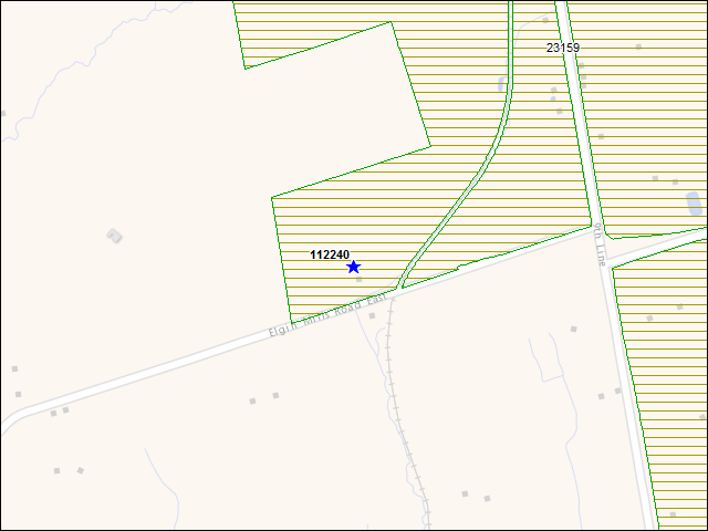 Une carte de la zone qui entoure immédiatement le bâtiment numéro 112240