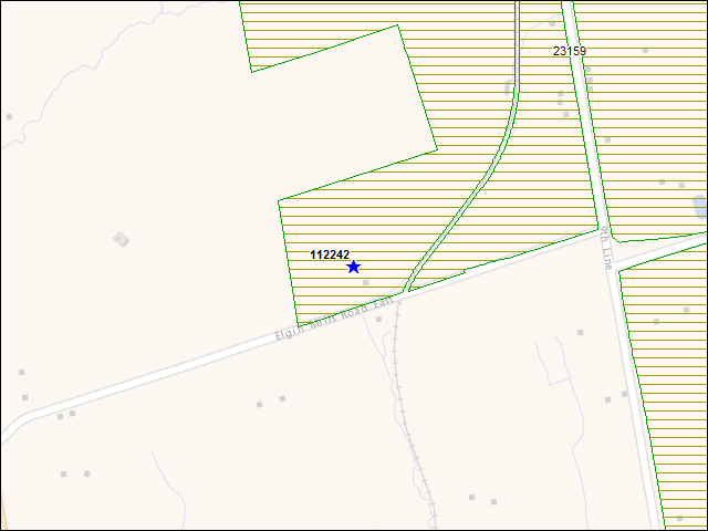 Une carte de la zone qui entoure immédiatement le bâtiment numéro 112242