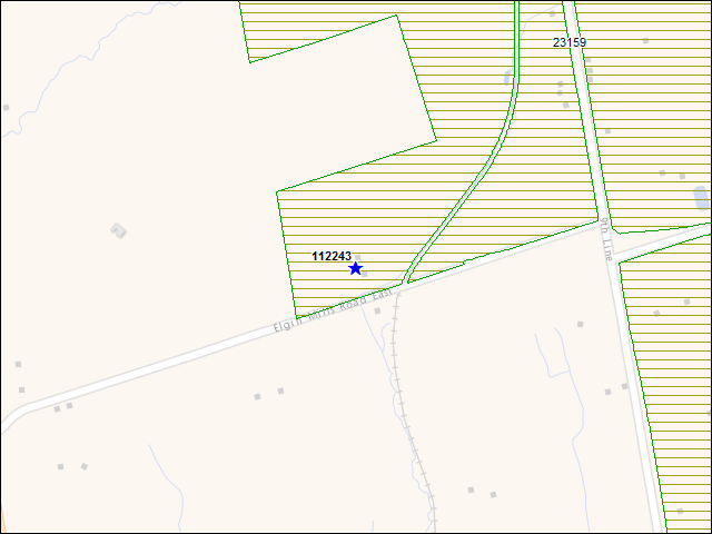 Une carte de la zone qui entoure immédiatement le bâtiment numéro 112243
