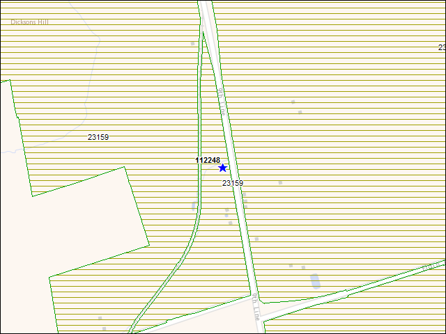 Une carte de la zone qui entoure immédiatement le bâtiment numéro 112248