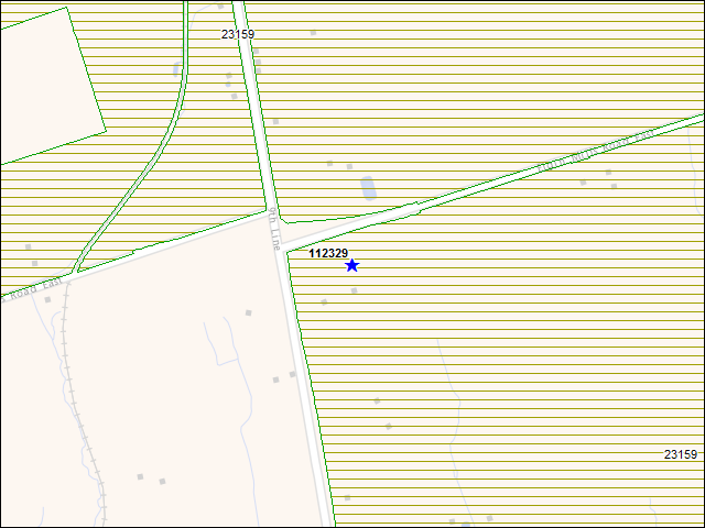 Une carte de la zone qui entoure immédiatement le bâtiment numéro 112329