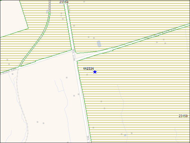 Une carte de la zone qui entoure immédiatement le bâtiment numéro 112331