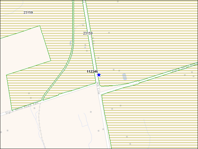 Une carte de la zone qui entoure immédiatement le bâtiment numéro 112346