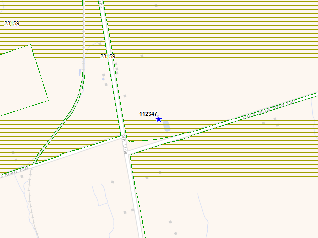 Une carte de la zone qui entoure immédiatement le bâtiment numéro 112347