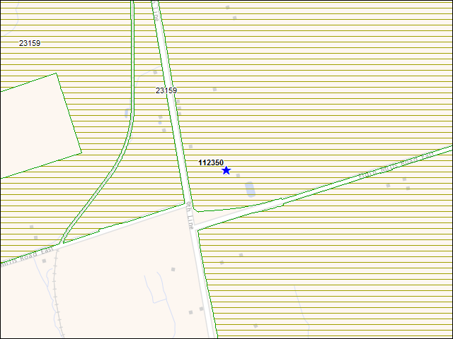 Une carte de la zone qui entoure immédiatement le bâtiment numéro 112350