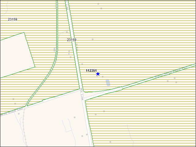 Une carte de la zone qui entoure immédiatement le bâtiment numéro 112351