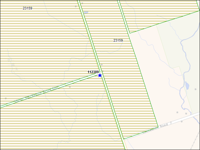 Une carte de la zone qui entoure immédiatement le bâtiment numéro 112389