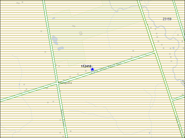 A map of the area immediately surrounding building number 112418