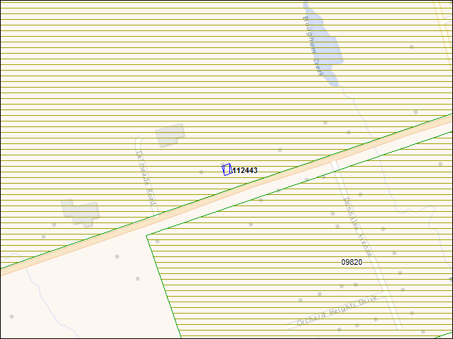 A map of the area immediately surrounding building number 112443