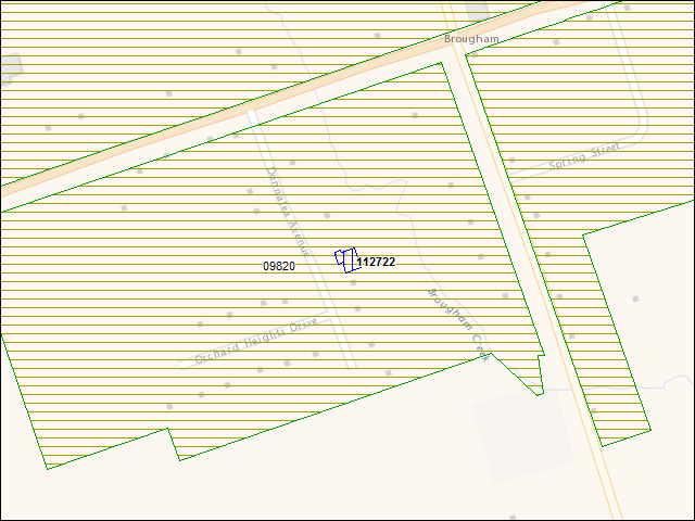 A map of the area immediately surrounding building number 112722