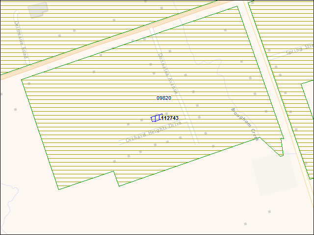 A map of the area immediately surrounding building number 112743