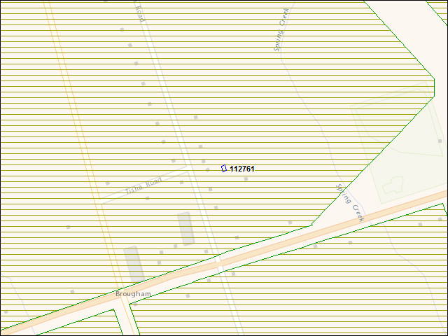 Une carte de la zone qui entoure immédiatement le bâtiment numéro 112761