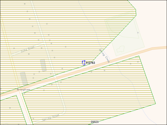 Une carte de la zone qui entoure immédiatement le bâtiment numéro 112763