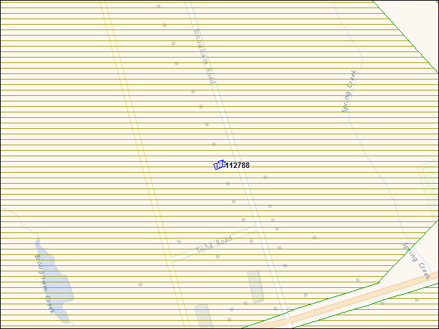Une carte de la zone qui entoure immédiatement le bâtiment numéro 112788