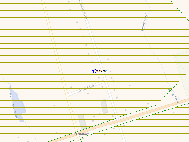 Une carte de la zone qui entoure immédiatement le bâtiment numéro 112793