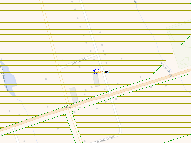 Une carte de la zone qui entoure immédiatement le bâtiment numéro 112798