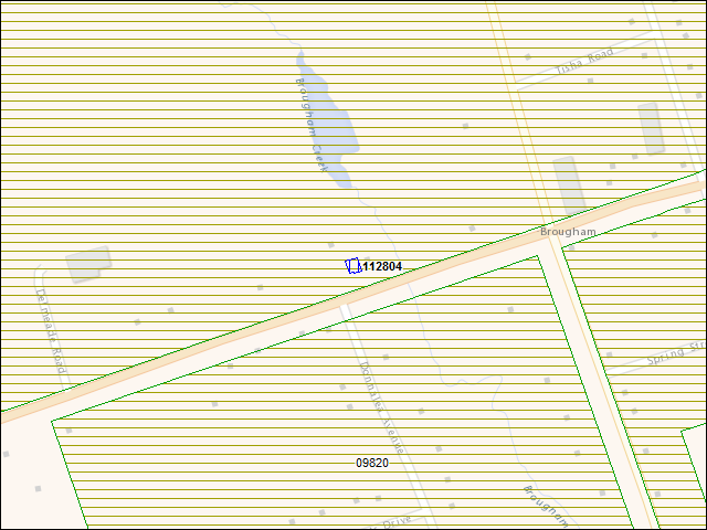 Une carte de la zone qui entoure immédiatement le bâtiment numéro 112804