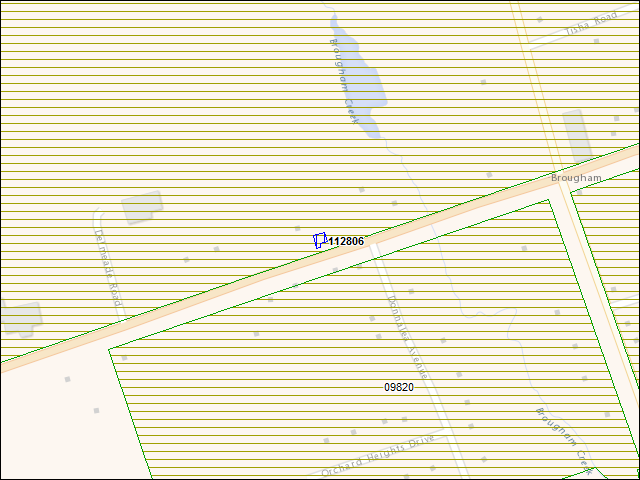 Une carte de la zone qui entoure immédiatement le bâtiment numéro 112806