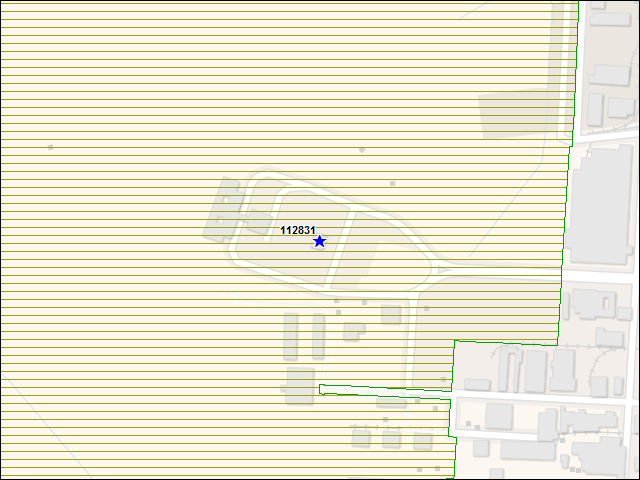 Une carte de la zone qui entoure immédiatement le bâtiment numéro 112831
