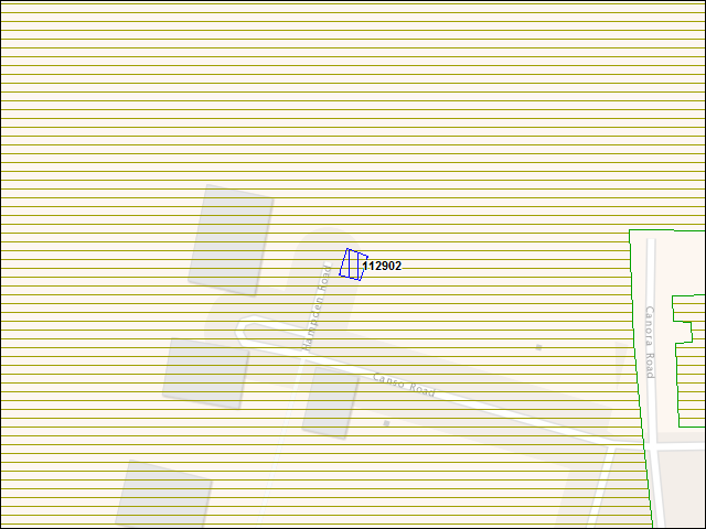 Une carte de la zone qui entoure immédiatement le bâtiment numéro 112902