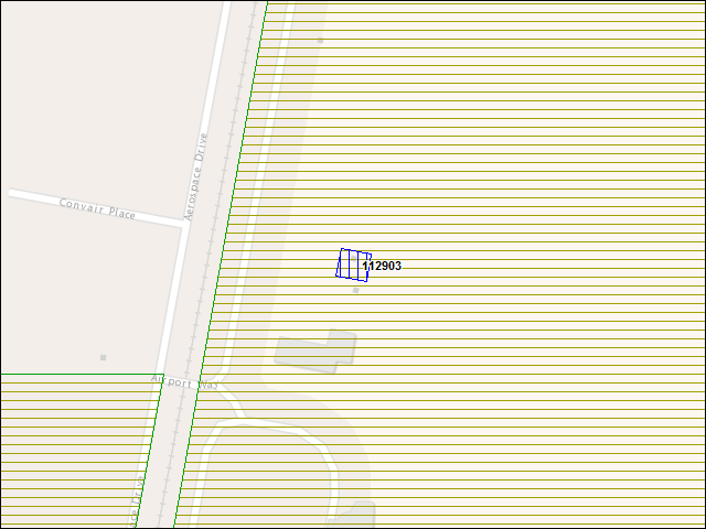 Une carte de la zone qui entoure immédiatement le bâtiment numéro 112903