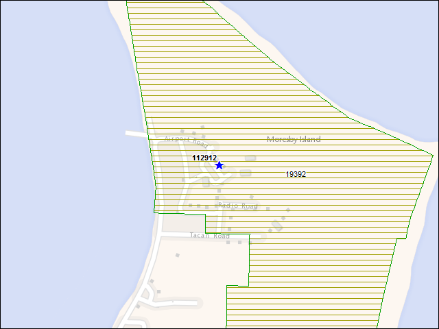 Une carte de la zone qui entoure immédiatement le bâtiment numéro 112912