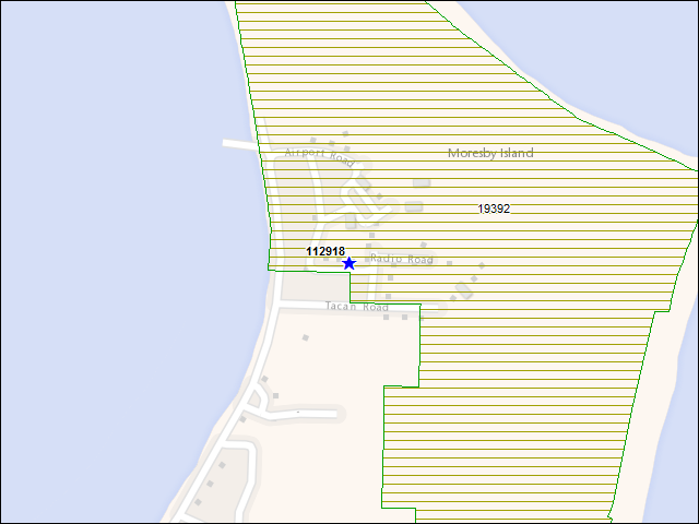 Une carte de la zone qui entoure immédiatement le bâtiment numéro 112918