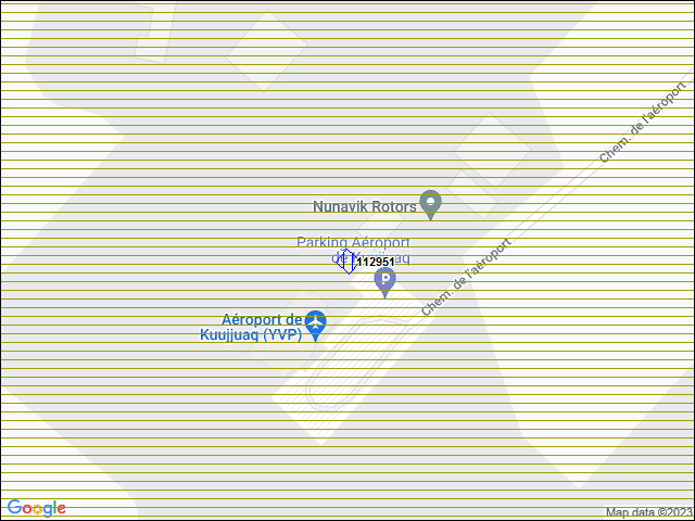 Une carte de la zone qui entoure immédiatement le bâtiment numéro 112951