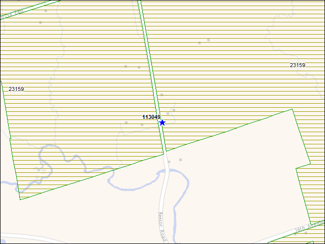 Une carte de la zone qui entoure immédiatement le bâtiment numéro 113049