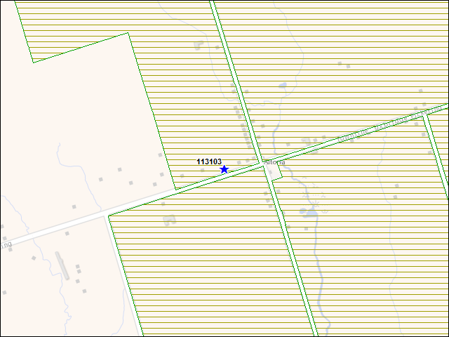 Une carte de la zone qui entoure immédiatement le bâtiment numéro 113103