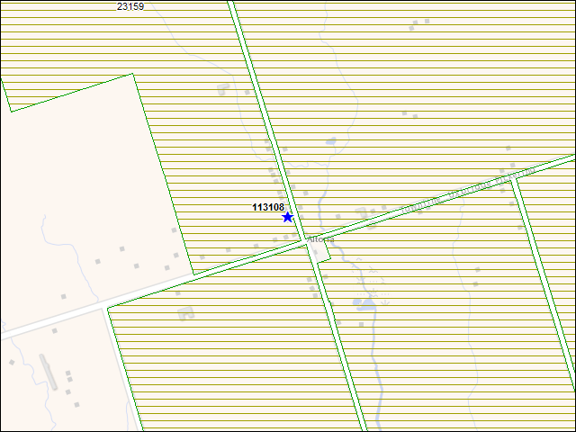 A map of the area immediately surrounding building number 113108