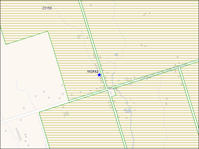 Une carte de la zone qui entoure immédiatement le bâtiment numéro 113112