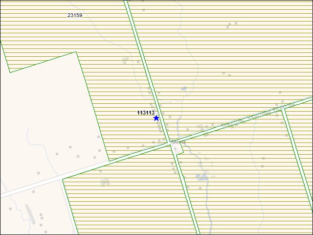 Une carte de la zone qui entoure immédiatement le bâtiment numéro 113113