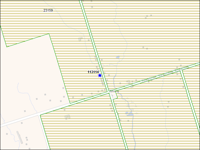 A map of the area immediately surrounding building number 113114