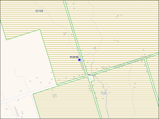 Une carte de la zone qui entoure immédiatement le bâtiment numéro 113115