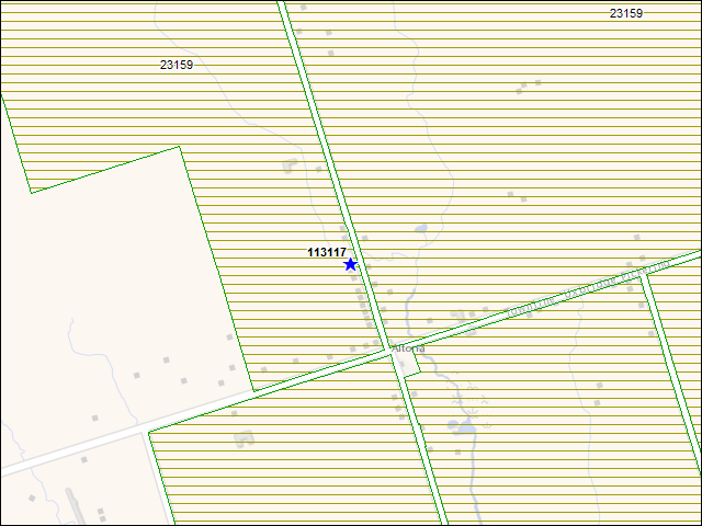 Une carte de la zone qui entoure immédiatement le bâtiment numéro 113117