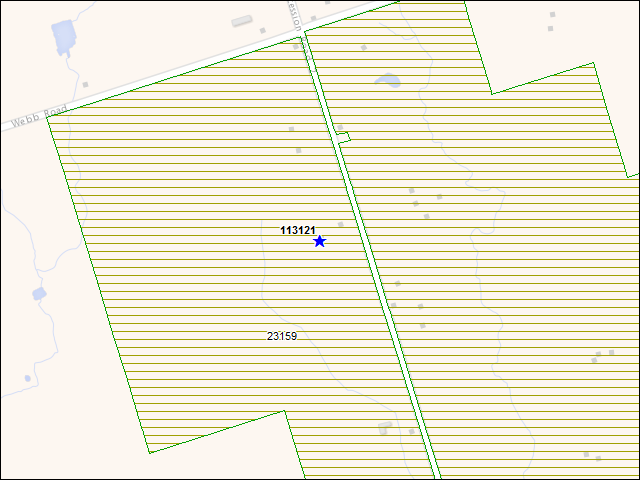 A map of the area immediately surrounding building number 113121