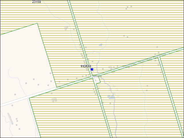 Une carte de la zone qui entoure immédiatement le bâtiment numéro 113133