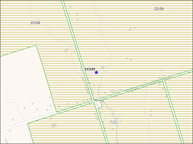 Une carte de la zone qui entoure immédiatement le bâtiment numéro 113141
