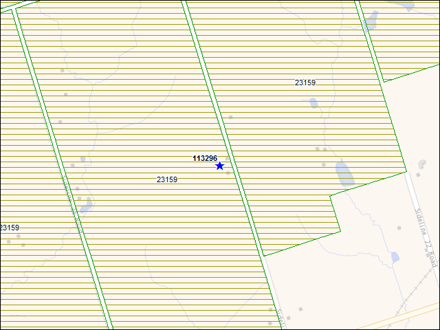 A map of the area immediately surrounding building number 113296