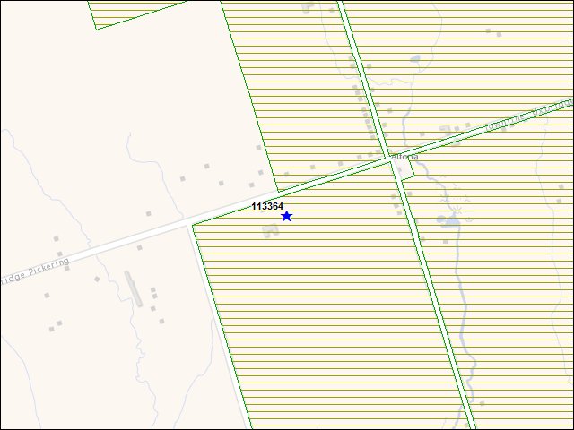 Une carte de la zone qui entoure immédiatement le bâtiment numéro 113364